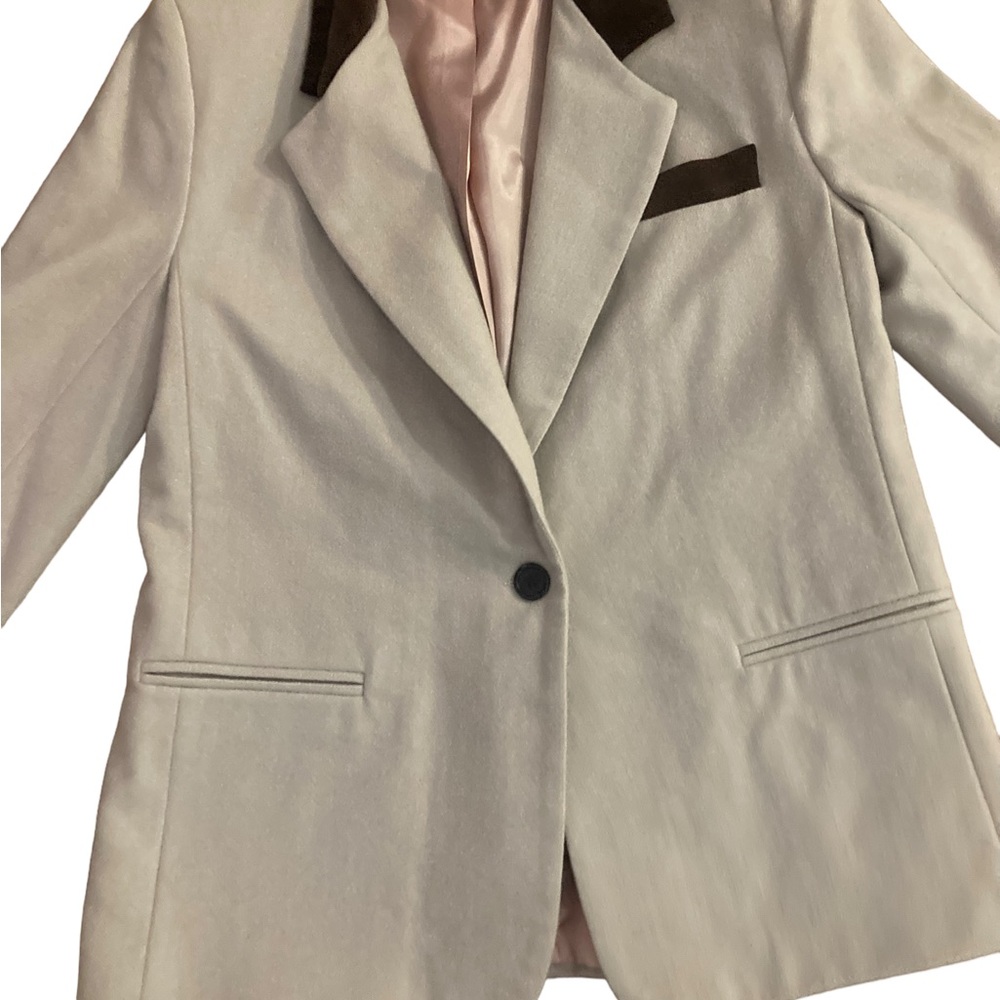 Dumas Petite Vintage Dead-stock Beige and Brown Blazer- Size 10-Fantastic!